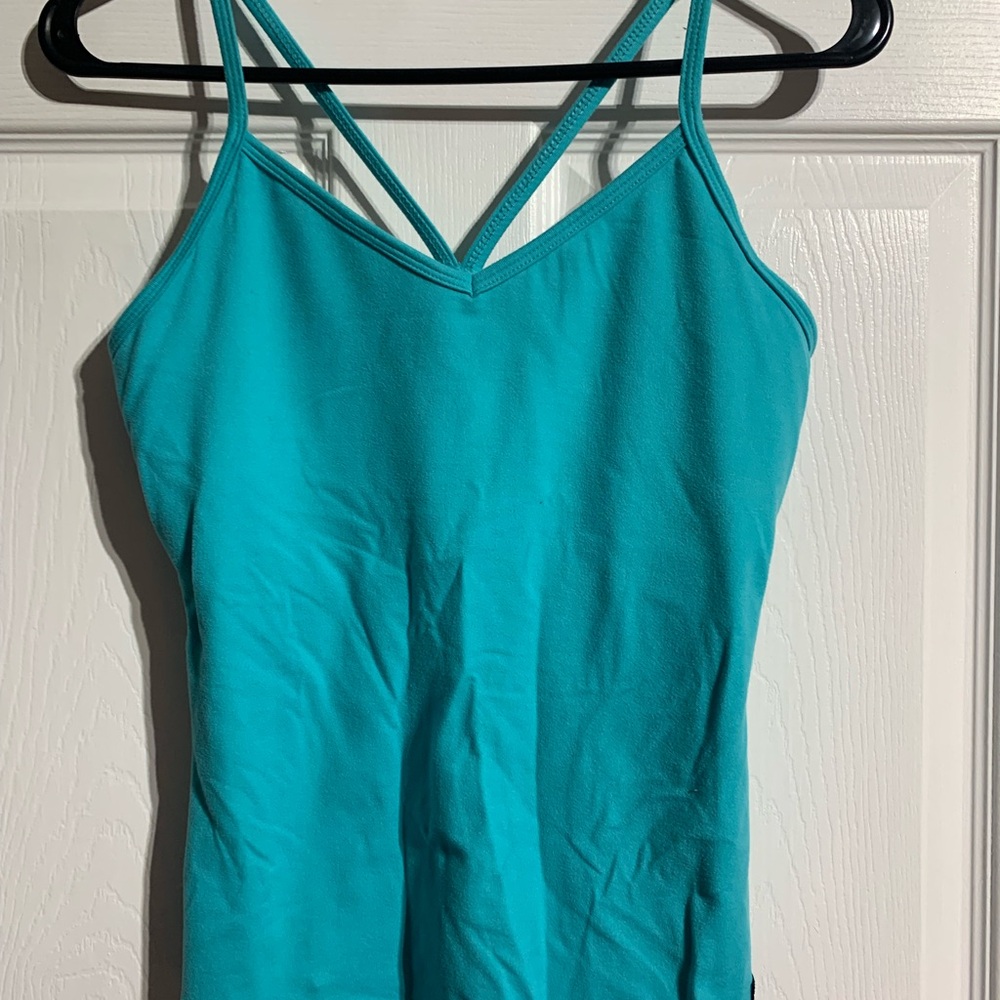 Athleta Green and Blue Fitted Camisole Tank Top